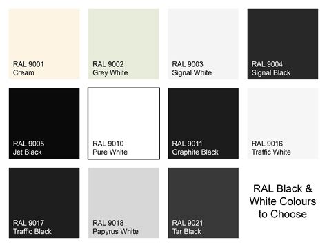 ral color chart white.